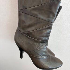 Nine West Brown Leather Ankle Boots | Early 2000s Y2K | Size 8.5